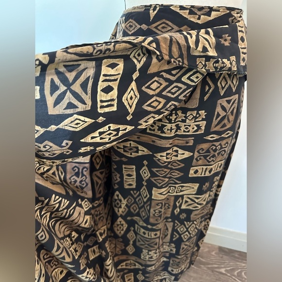 Jones New York Vintage 100% Silk  Wrap Skirt Tribal Geo Pattern SZ 16 - Picture 3 of 6